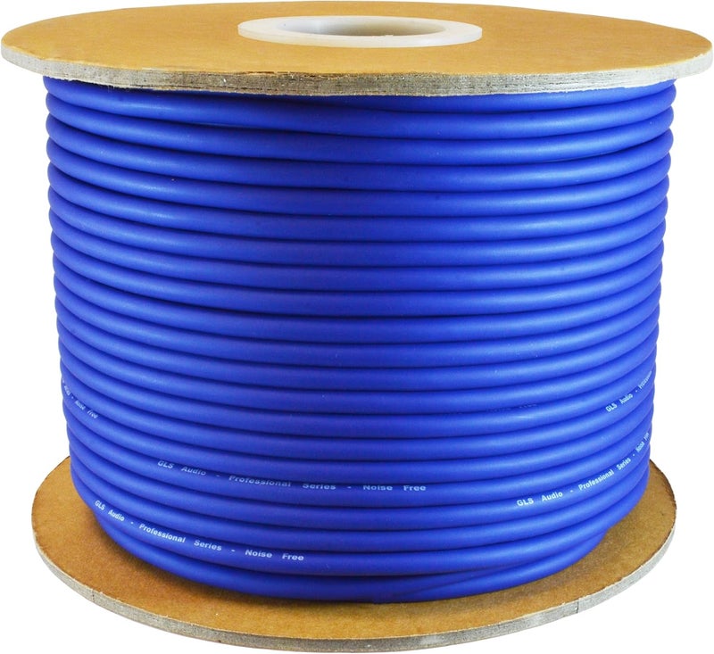 GLS Audio 300' Blue Bulk Microphone Cable - Professional Low-Z Shielded Signal Cable - Image 1